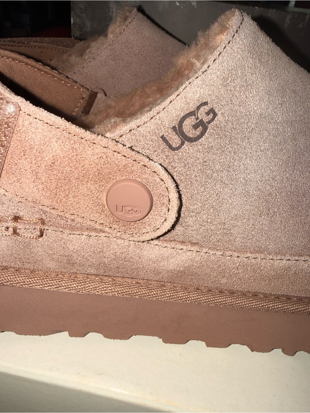 UGG Women's Suede Slip-On Clog in Chestnut Pink - Picture 5 of 13